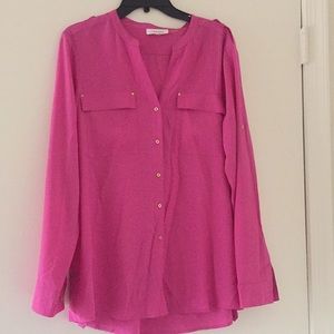Calvin Klein Pink blouse with gold buttons